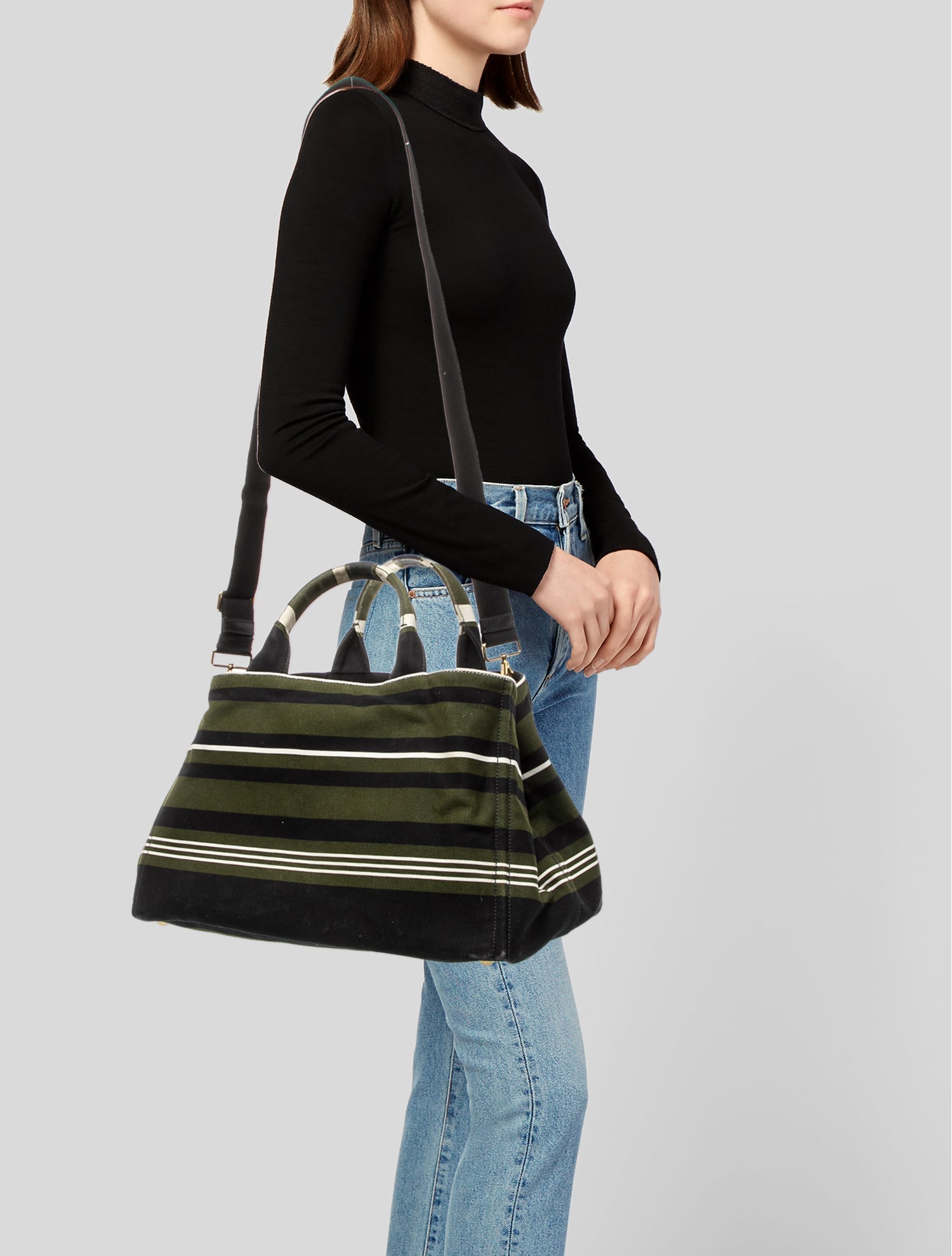 Prada Enameled Metal Triangle Canapa