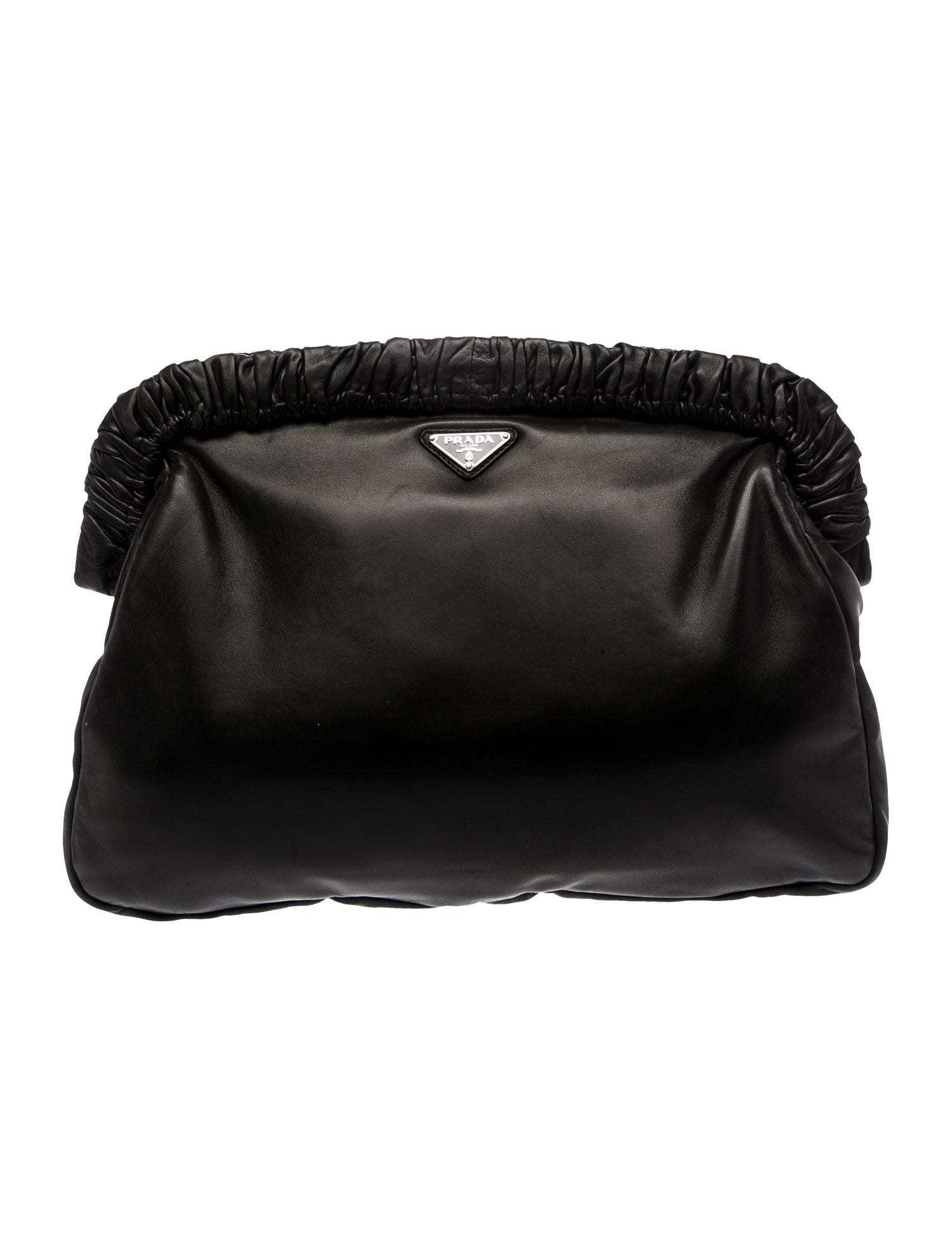 Prada Enameled Metal Triangle Evening Bag