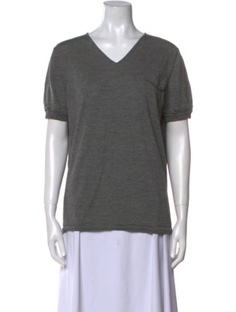 Prada V-Neck Short Sleeve T-Shirt