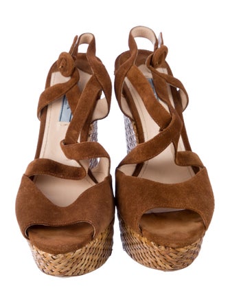 Prada Suede Colorblock Pattern Espadrilles