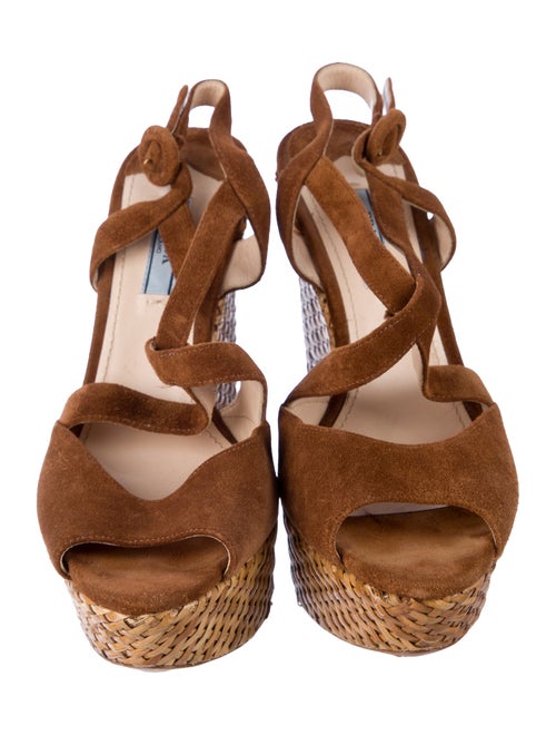 Prada Suede Colorblock Pattern Espadrilles