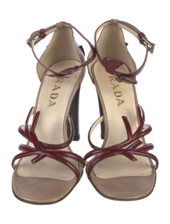 Prada Leather Printed Sandals