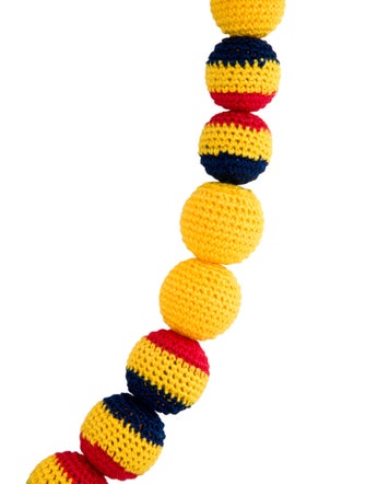 Prada Fabric Ball Marame Crochet Collar Necklace