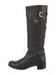 Prada Leather Studded Accents Riding Boots