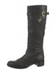Prada Leather Studded Accents Riding Boots