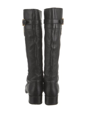 Prada Leather Studded Accents Riding Boots