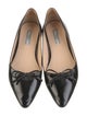 Prada Patent Leather Bow Accents Ballet Flats