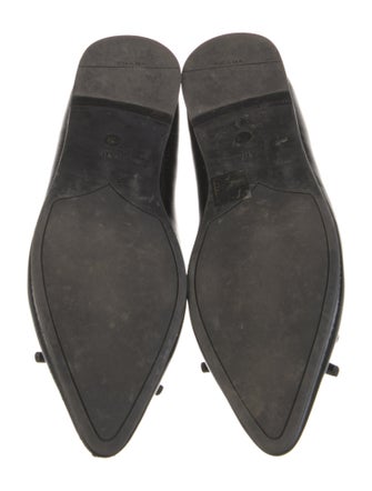 Prada Patent Leather Bow Accents Ballet Flats