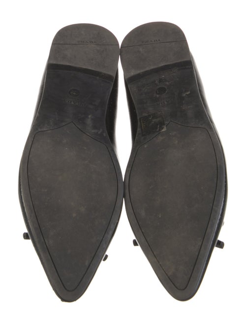 Prada Patent Leather Bow Accents Ballet Flats
