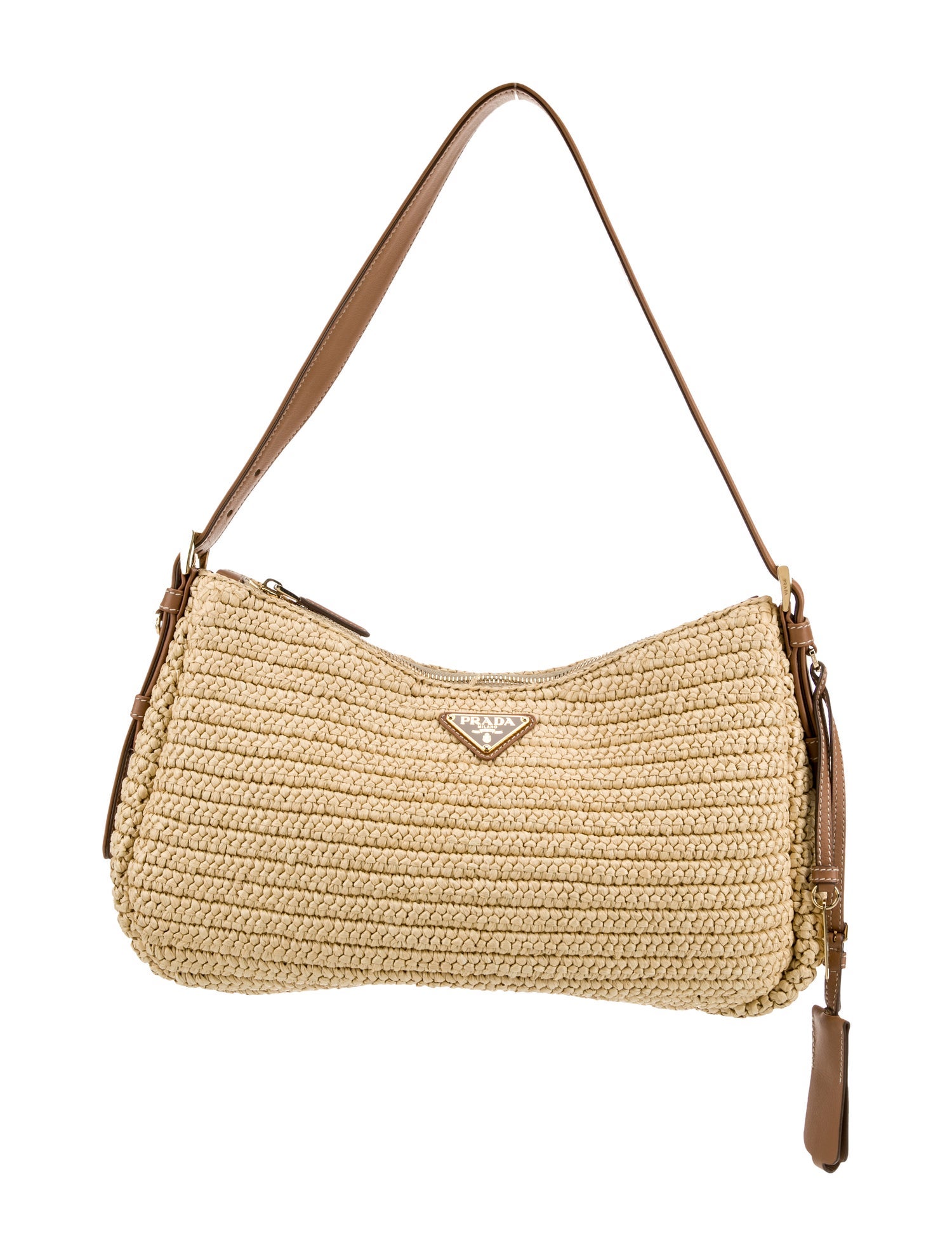 Prada Enameled Metal Triangle Aimee Large