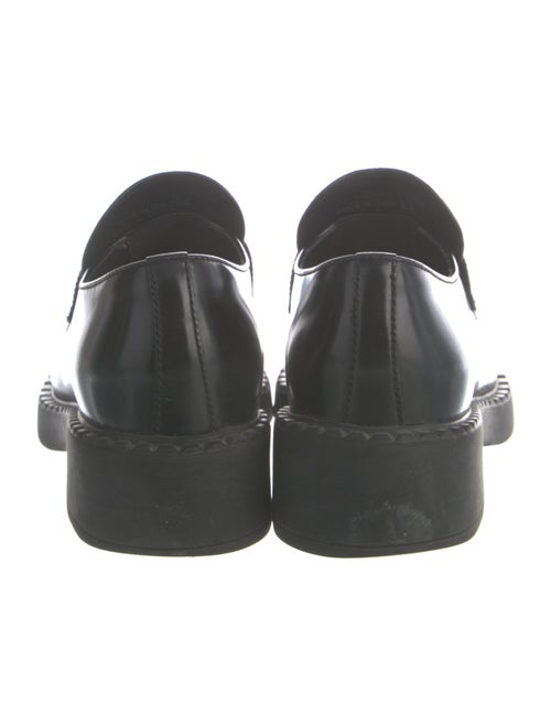 Prada Enameled Metal Triangle Leather Oxfords