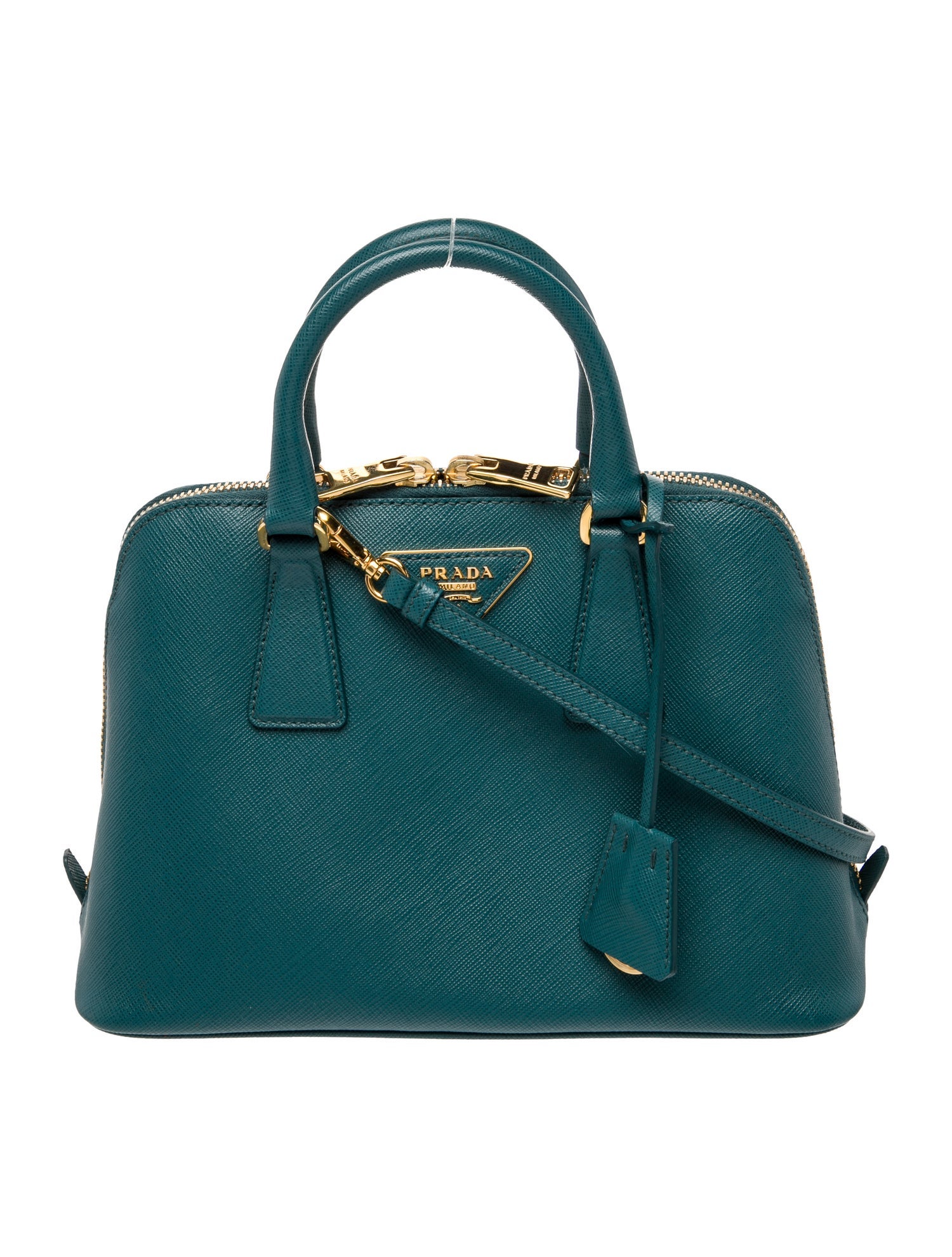 Prada Enameled Metal Triangle Promenade Mini