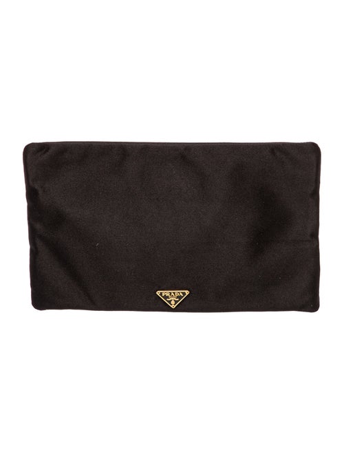 Prada Enameled Metal Triangle Portfolio