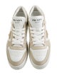 Prada Enameled Metal Triangle Leather Sneakers
