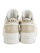 Prada Enameled Metal Triangle Leather Sneakers