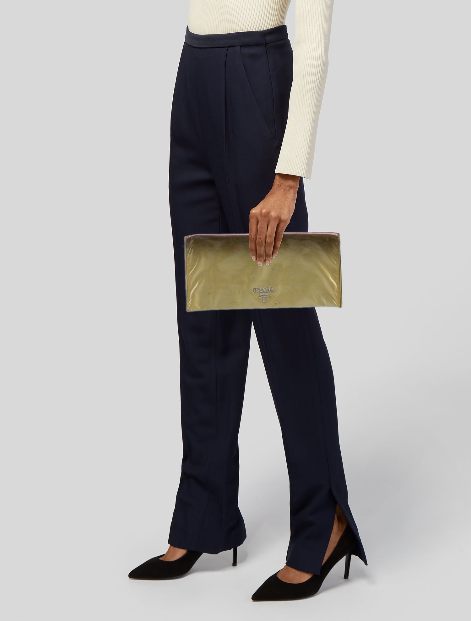 Prada Vernice Leather Clutch