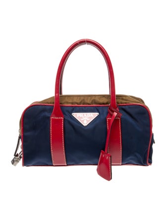 Prada Enameled Metal Triangle Bauletto