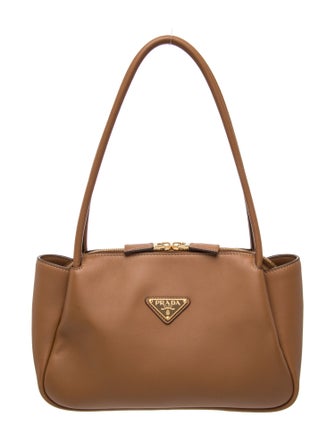 Prada Enameled Metal Triangle Darling Medium