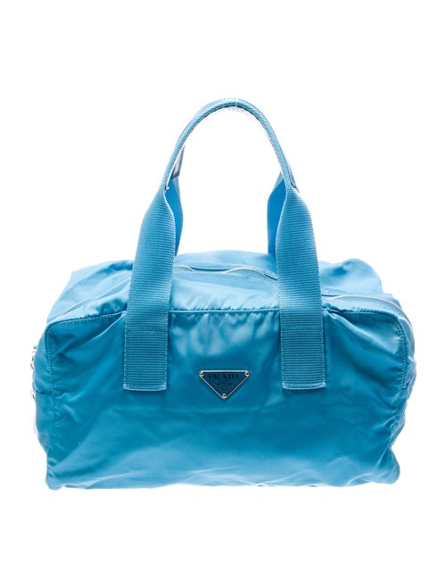 Prada Enameled Metal Triangle Top Handle Bag