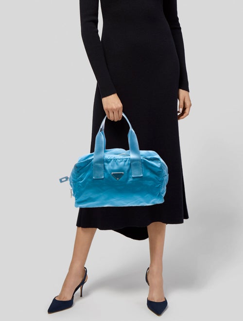 Prada Enameled Metal Triangle Top Handle Bag