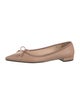 Prada Leather Bow Accents Ballet Flats