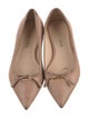 Prada Leather Bow Accents Ballet Flats