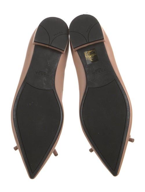 Prada Leather Bow Accents Ballet Flats