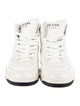 Prada Enameled Metal Triangle Leather Sneakers