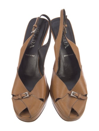 Prada Leather Slingback Sandals