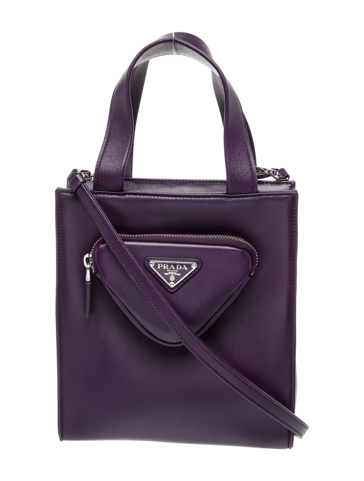 Prada Enameled Metal Triangle Triangle Mini