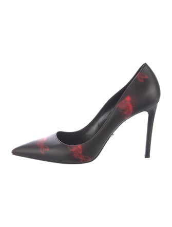 Prada Leather Printed Pumps