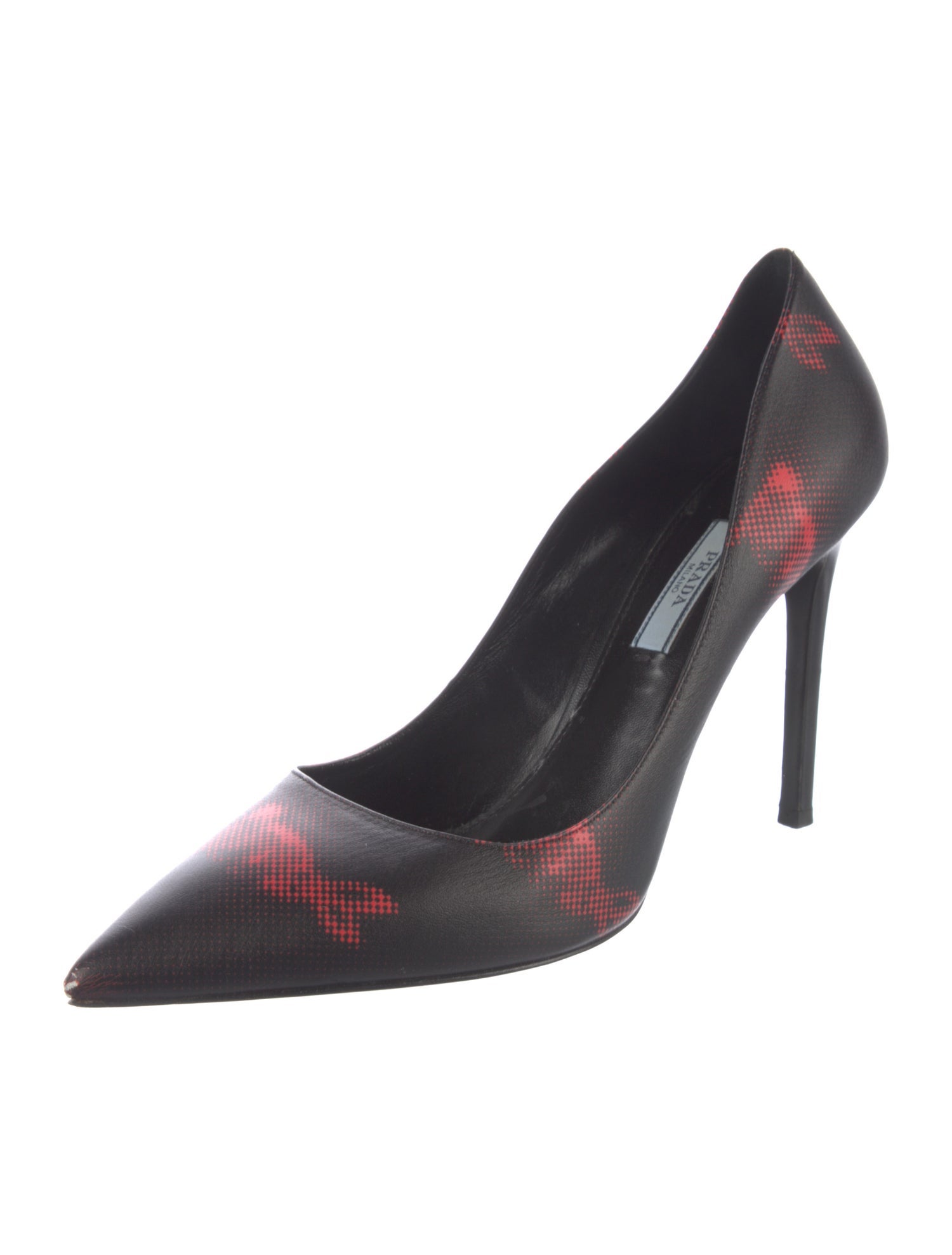 Prada Leather Printed Pumps