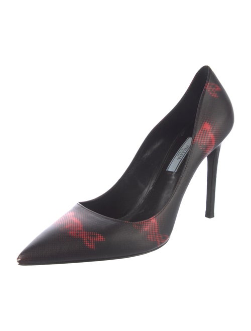 Prada Leather Printed Pumps