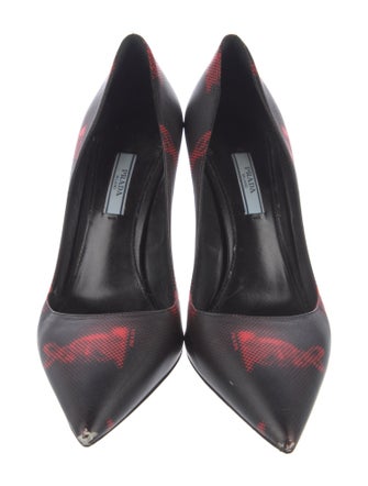 Prada Leather Printed Pumps