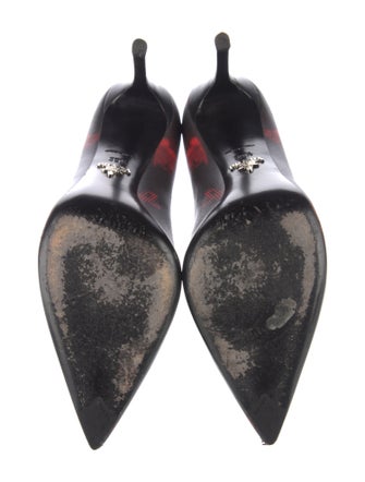 Prada Leather Printed Pumps