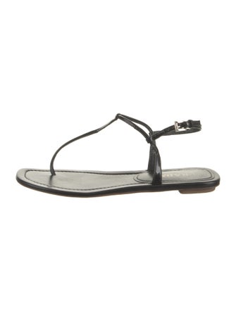 Prada Patent Leather T-Strap Sandals