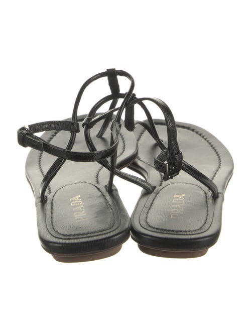 Prada Patent Leather T-Strap Sandals