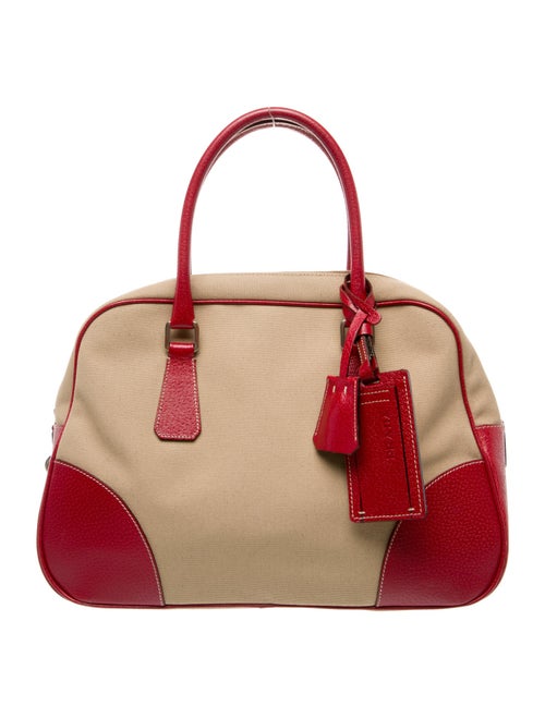 Prada Enameled Metal Triangle Bauletto