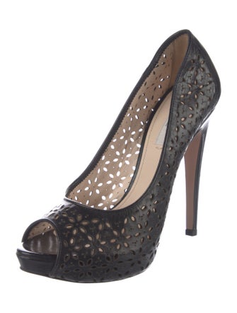 Prada Leather Lasercut Accents Pumps