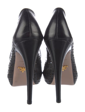 Prada Leather Lasercut Accents Pumps