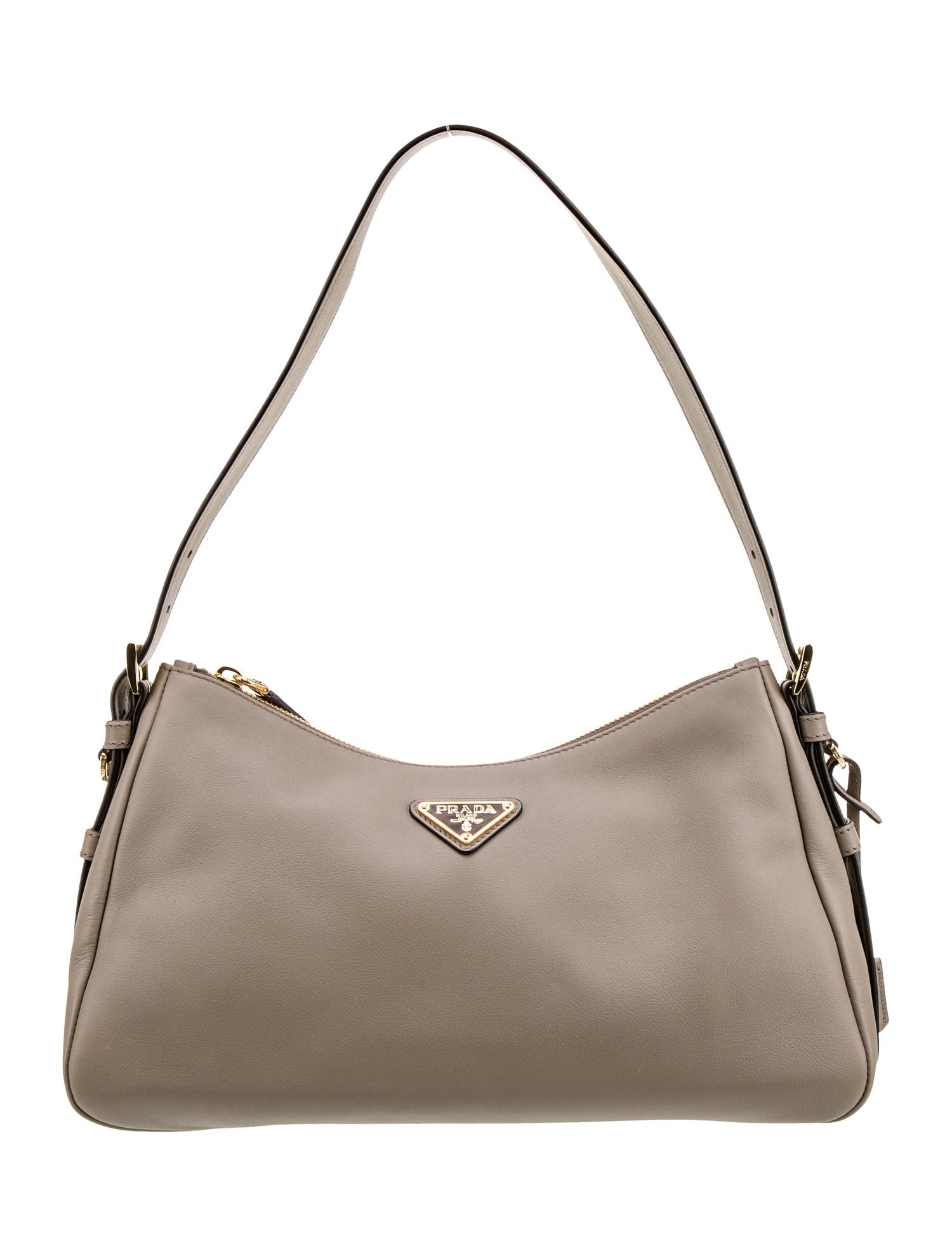 Prada Enameled Metal Triangle Aimee Medium