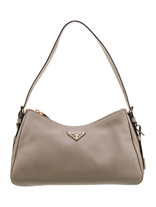 Prada Enameled Metal Triangle Aimee Medium