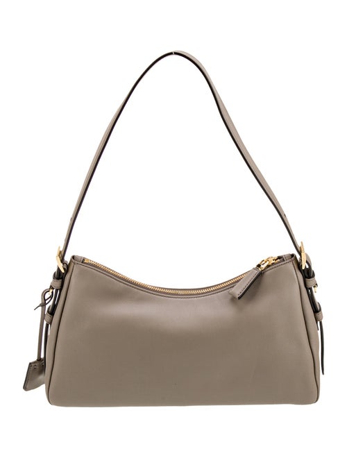 Prada Enameled Metal Triangle Aimee Medium