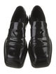 Prada Enameled Metal Triangle Leather Oxfords