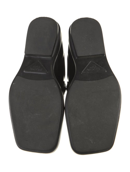 Prada Enameled Metal Triangle Leather Oxfords