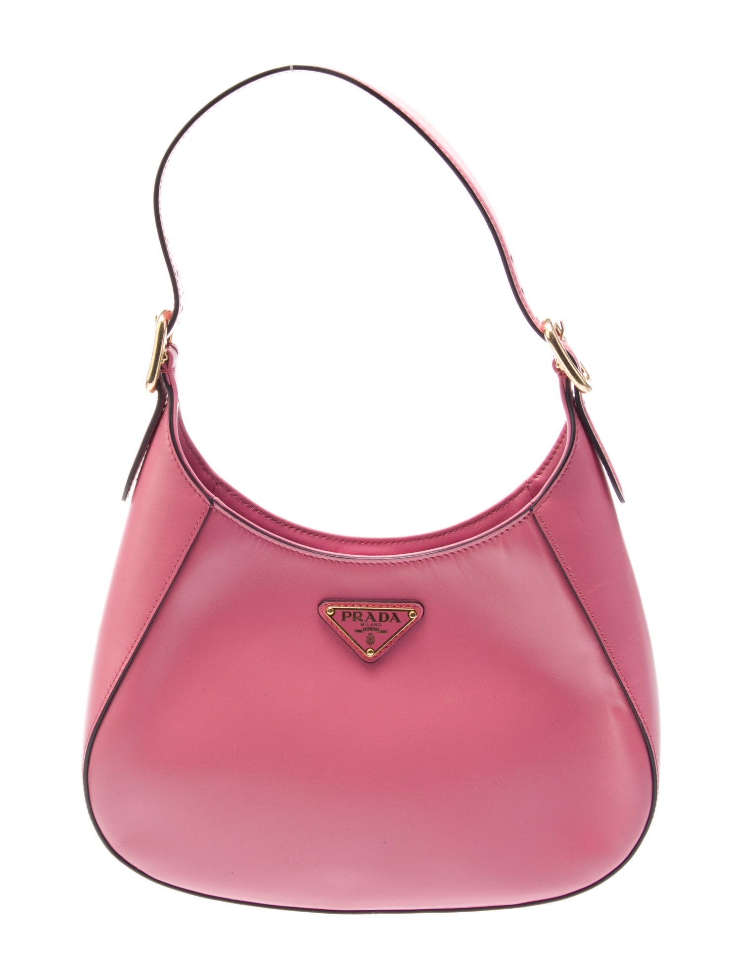 Prada Enameled Metal Triangle Cleo