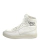 Prada Enameled Metal Triangle Leather Sneakers