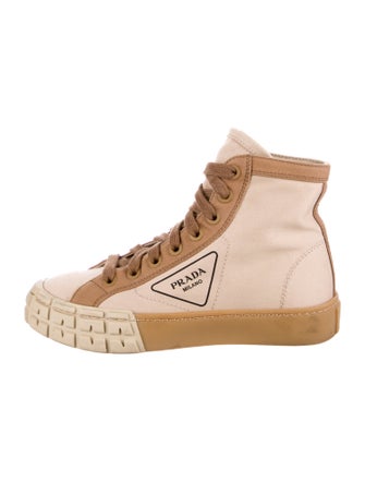 Prada Leather Printed Sneakers