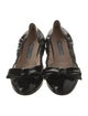Prada Patent Leather Bow Accents Ballet Flats