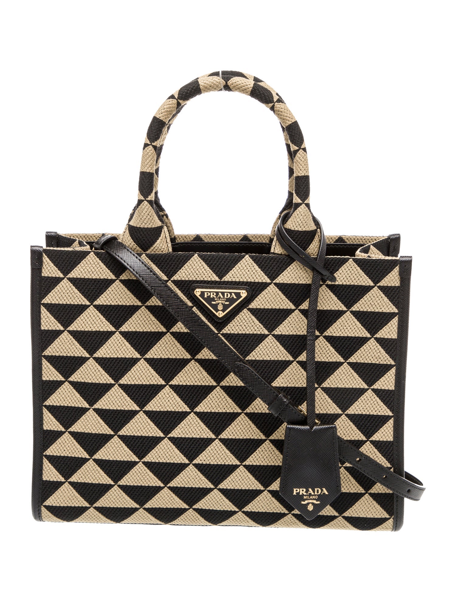 Prada Enameled Metal Triangle Triangolo Symbole Small